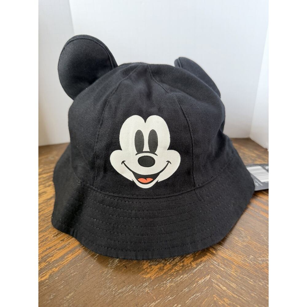 Disney Black Mickey Mouse Bucket Hat With Ears NWT